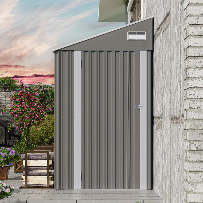 Campcraft Optional two-color storage shed, single hinge door with sloping roof, solid structural design, good ventilation, surface with protective film, and suitable for various scenarios