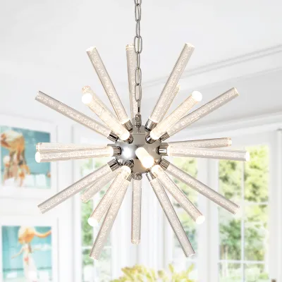 24-Light Bubble Pillar Chandelier,Adjustable Pendant Lights  Living Room Dining Room Decoration Lamp Custom Hotel Project Lighting