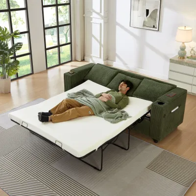 81" Large Sleeper Sofa with Sofa Matterss,Queen Size Pull Out Sofa Bed,2-in-1 Sleeper Sofa for Living Room, Apartment and Small Space.