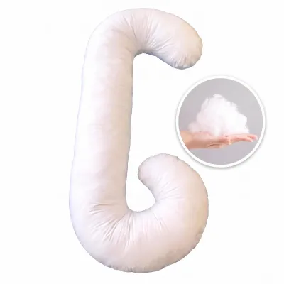 C-Shape Pregnancy Body Pillow, 100% Soft Cotton Cover Maternity Support Pillow for Back, Hip, Belly & Leg Relief, Full Body Sleeping Comfort Pillow for Pregnant Women, Detachable Washable Cover