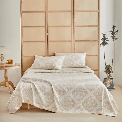 Ornate Damask Jacquard Bed Throw, Unpadded No Filling Lightweight AC Cover Blanket
